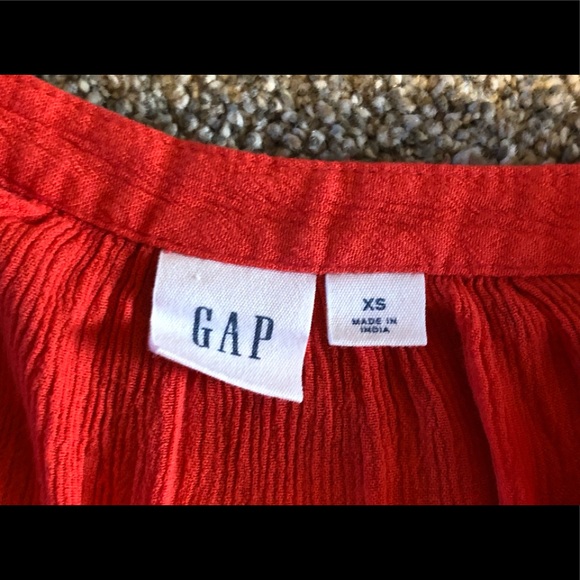 Gap Chic Top Blouse Size XS Crochet Lace Crinkle Crepe Boho Summer relaxed - Picture 12 of 13